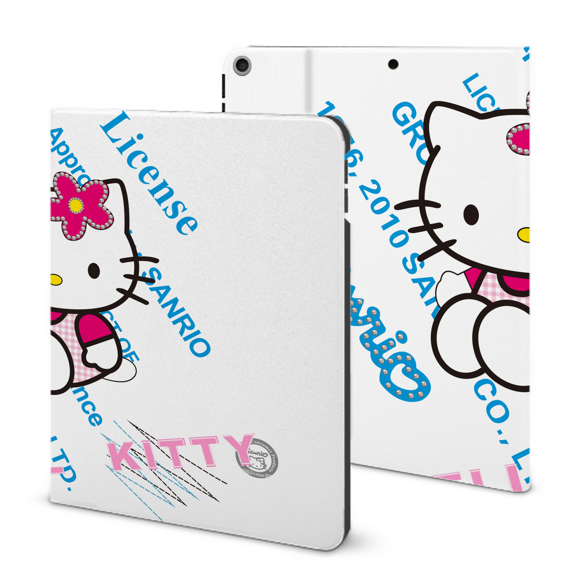 （画像用） Hello Kitty ハローキティ IPad ケース ブック型 PUレザー TPU 耐衝撃 軽量 薄型 ペン収納なし 全面保護 IPad 各モデル対応